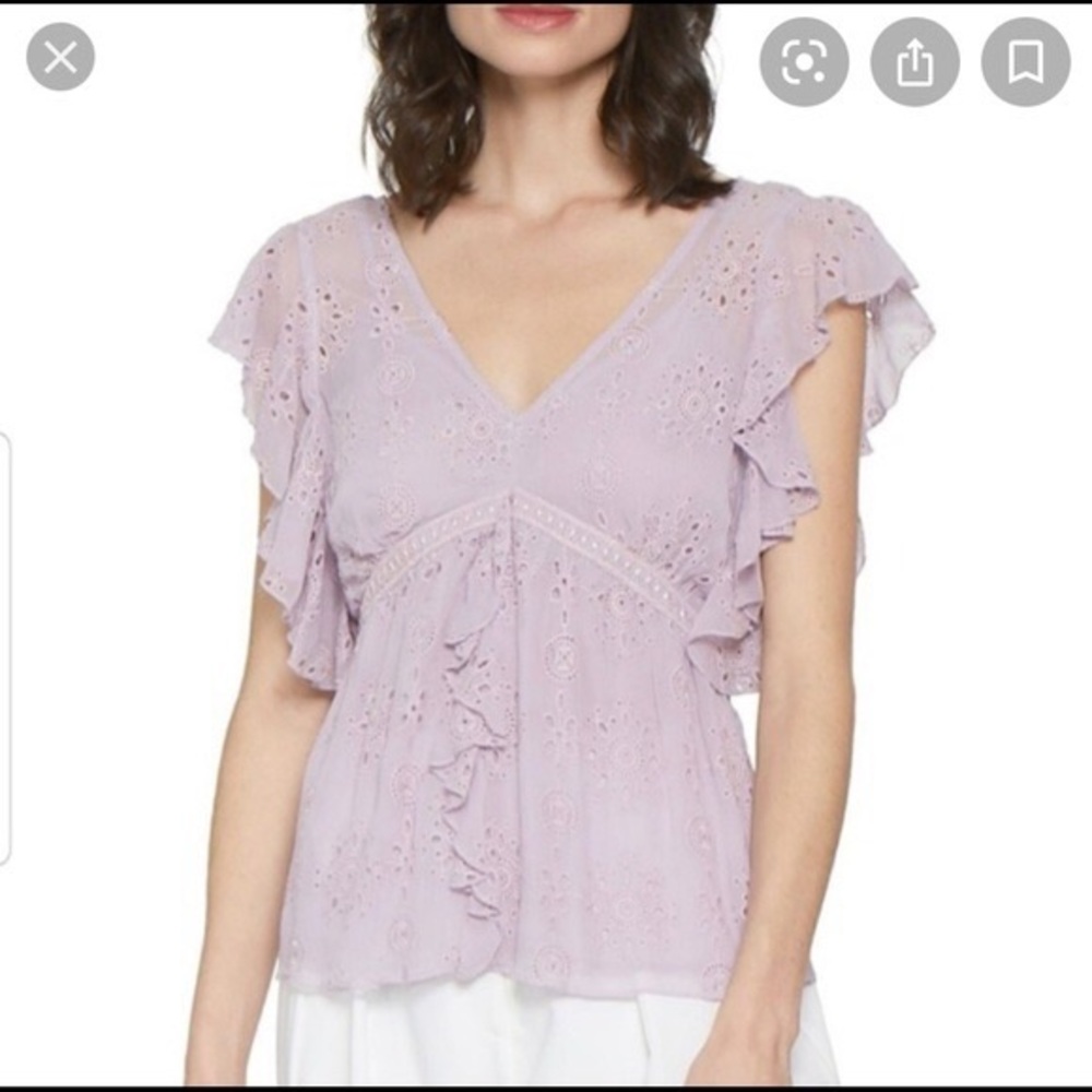 Walter Baker lavender eyelet ruffle top